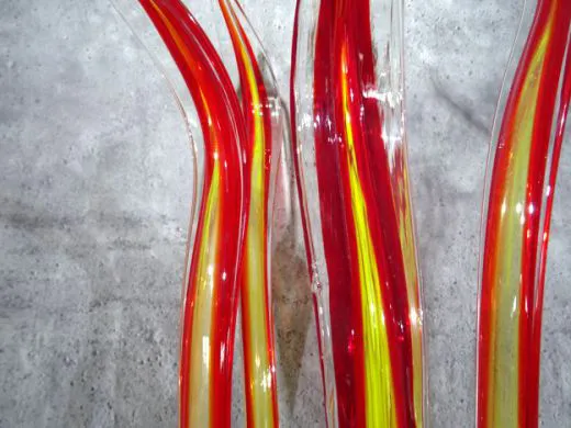 Glasskulptur 5-teilig in rot/ PAGLIA di Vetro