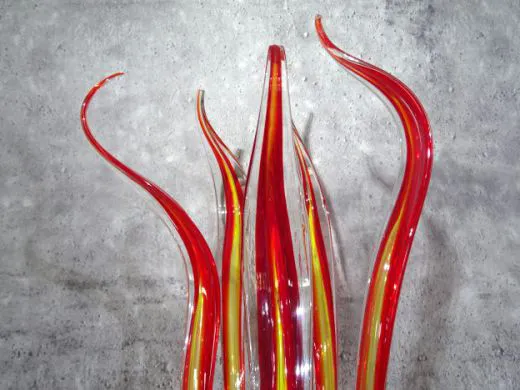 Glasskulptur 5-teilig in rot/ PAGLIA di Vetro