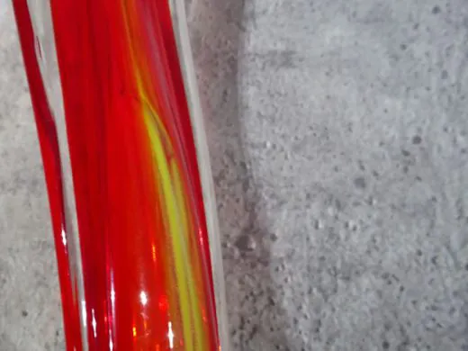 Glasskulptur in rot/ PAGLIA di Vetro
