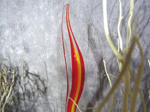 Glasskulptur in rot/ PAGLIA di Vetro