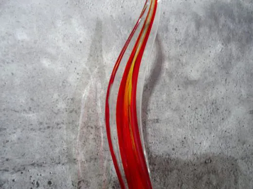 Glasskulptur in rot/ PAGLIA di Vetro
