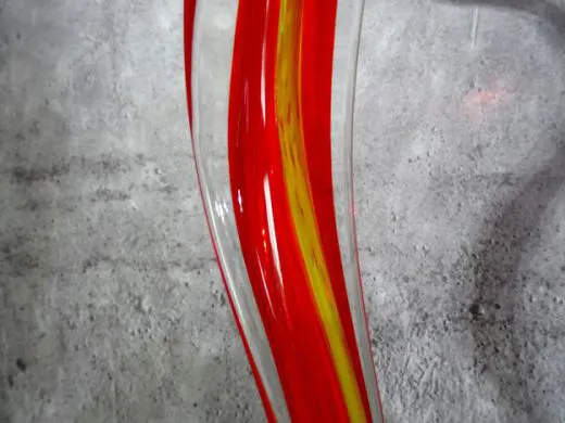 Glasskulptur in rot/ PAGLIA di Vetro