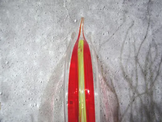 Glasskulptur in rot/ PAGLIA di Vetro