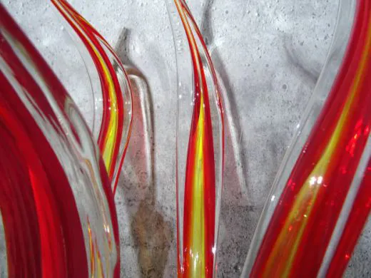 Glasskulptur 5-teilig in rot/ PAGLIA di Vetro