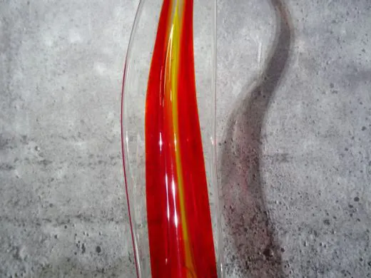 Glasskulptur in rot/ PAGLIA di Vetro