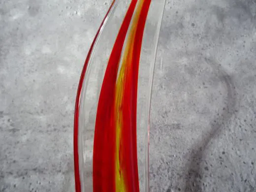 Glasskulptur in rot/ PAGLIA di Vetro