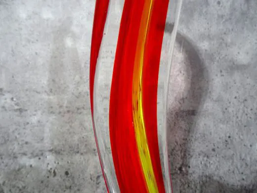 Glasskulptur in rot/ PAGLIA di Vetro