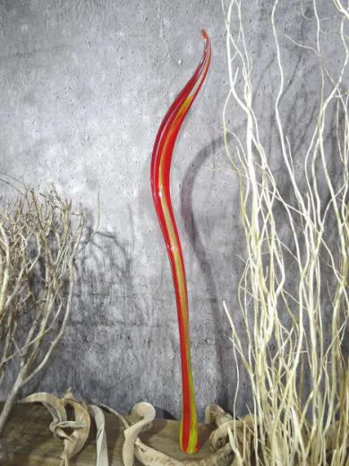 Glasskulptur in rot/ PAGLIA di Vetro