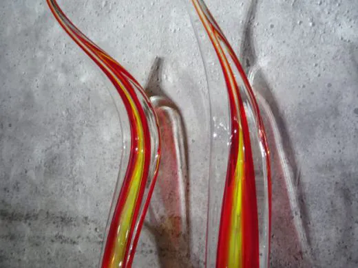 Glasskulptur 5-teilig in rot/ PAGLIA di Vetro