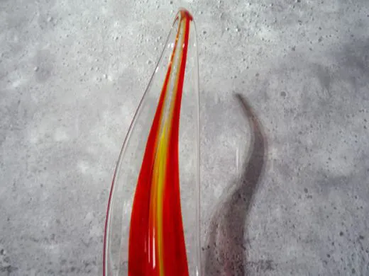 Glasskulptur in rot/ PAGLIA di Vetro