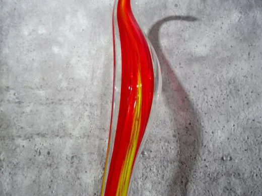 Glasskulptur in rot/ PAGLIA di Vetro