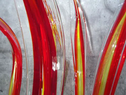 Glasskulptur 5-teilig in rot/ PAGLIA di Vetro