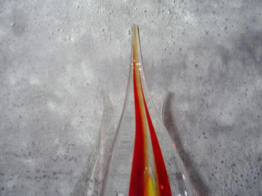 Glasskulptur in rot/ PAGLIA di Vetro