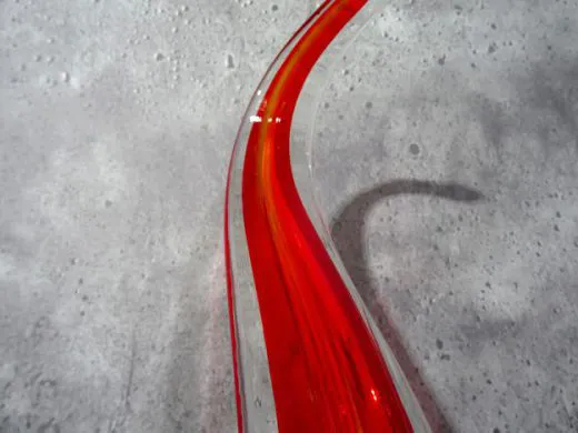 Glasskulptur in rot/ PAGLIA di Vetro