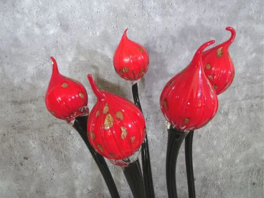 Glasskulptur 5-teilig in rot/ BOCCIOLO di Vetro