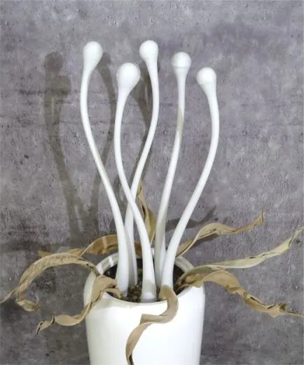 Glasskulptur 5-teilig in weiß/ STELI di Vetro