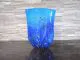 Glasvase in blau/ VASO in Vetro ovale