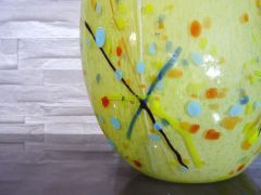 Glasvase in gelb/ VASO in Vetro ovale