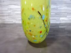 Glasvase in gelb/ VASO in Vetro ovale