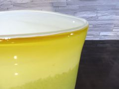 Glasvase in gelb/ VASO in Vetro ovale