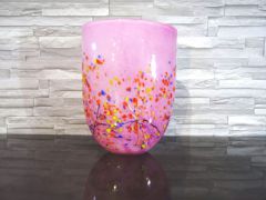 Glasvase in rosa/ VASO in Vetro ovale