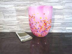 Glasvase in rosa/ VASO in Vetro ovale