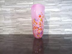 Glasvase in rosa/ VASO in Vetro ovale