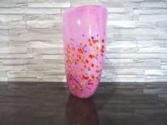 Glasvase in rosa/ VASO in Vetro ovale