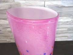 Glasvase in rosa/ VASO in Vetro ovale