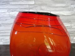 Glaskunst in rot/ Grande BOLLA di Vetro verticale