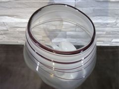 Glaskunst in weiß/ Grande BOLLA di Vetro verticale