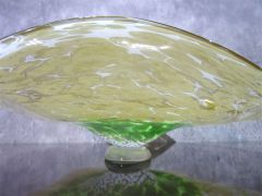 Glasschale in amber-grün/ GIRASOLE di Vetro
