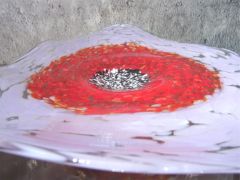 Glasschale in purpur-rot/ GIRASOLE di Vetro
