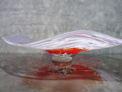 Glasschale in purpur-rot/ GIRASOLE di Vetro