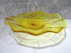 Glasschale in amber-gelb/ RICCIOLO di Vetro