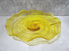 Glasschale in amber-gelb/ RICCIOLO di Vetro