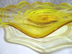 Glasschale in amber-gelb/ RICCIOLO di Vetro