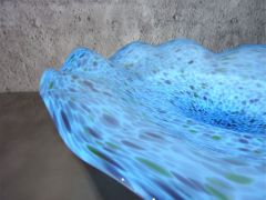 Glasschale in türkis-blau/ MACCHIE di Vetro