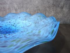 Glasschale in türkis-blau/ MACCHIE di Vetro