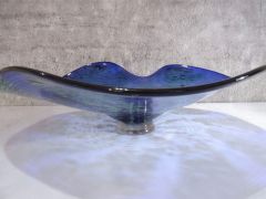 Glasschale in blau/ TAMPONI di Vetro