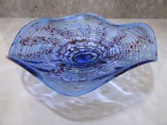 Glasschale in blau/ Punti CIOTOLA di Vetro