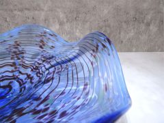 Glasschale in blau/ Punti CIOTOLA di Vetro