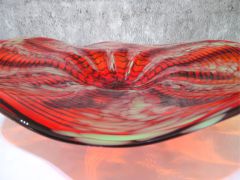 Glasschale in rot/ Punti CIOTOLA di Vetro