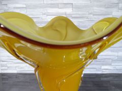 Glasvase in amber/ PETALI di Rosa in Vetro