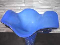 Glasvase in blau/ PETALI di Rosa in Vetro