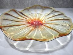 Glasschale in amber/ SPIRALI di Vetro