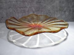 Glasschale in amber/ SPIRALI di Vetro