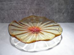 Glasschale in amber/ SPIRALI di Vetro