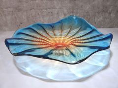 Glasschale in blau/ SPIRALI di Vetro