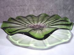 Glasschale in grün/ SPIRALI di Vetro